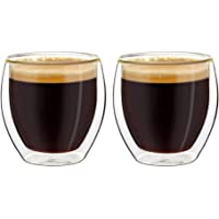 Creano Conjunto de 2 Vasos de Café Expreso de Doble Pared- Vasos Térmicos con Efecto de Flotación | 100ml